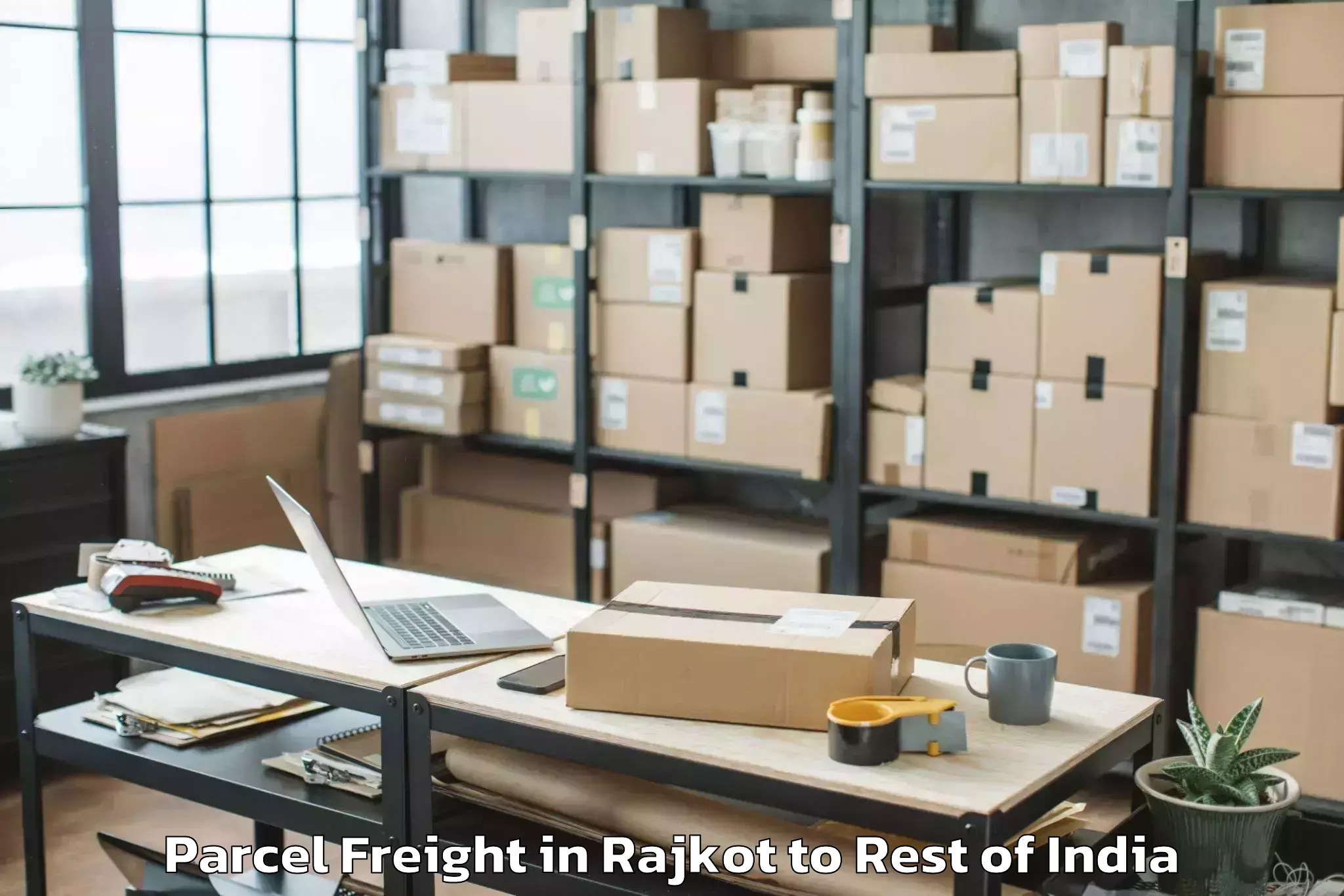 Hassle-Free Rajkot to Pampore Parcel Freight